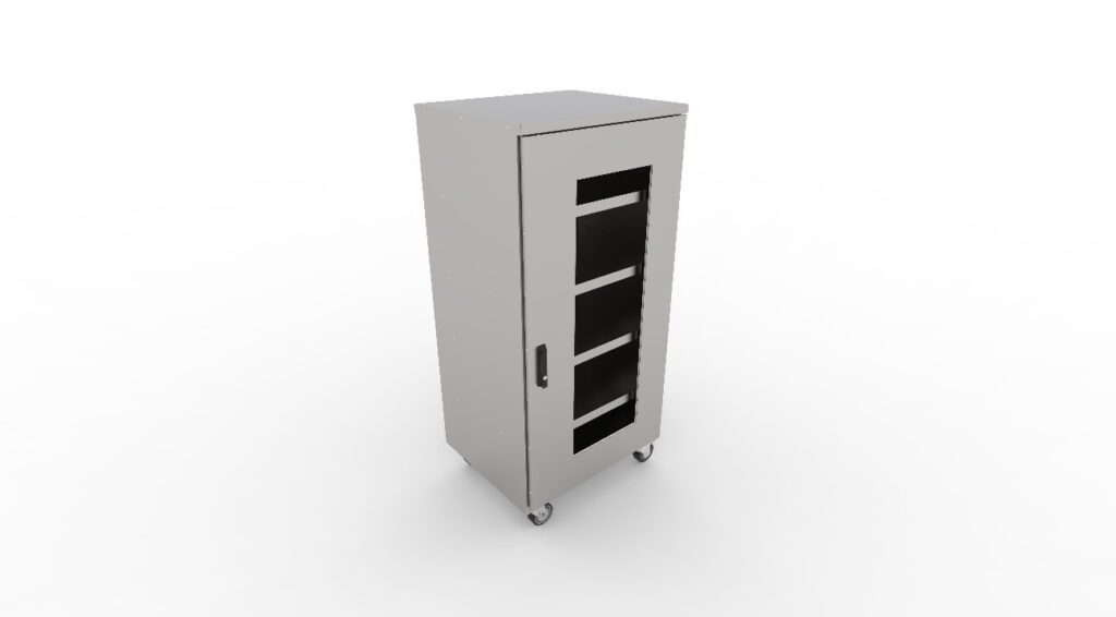 ARMÁRO EM AÇO INOX COM VISOR EM POLICARBONATO