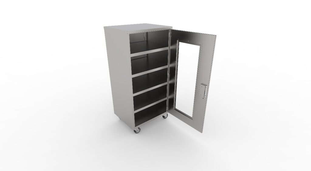 ARMÁRO EM AÇO INOX COM VISOR EM POLICARBONATO