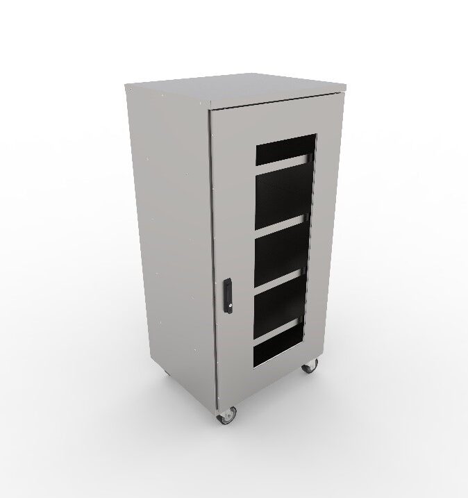 ARMÁRO EM AÇO INOX COM VISOR EM POLICARBONATO