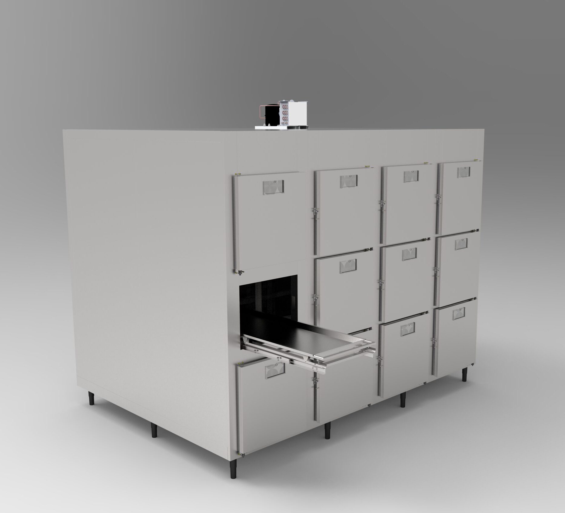 CAMARA REFRIGERADA PARA/ CONSERVAÇÃO MODULADA COM CAPACIDADE DE 02 A 12 GAVETAS