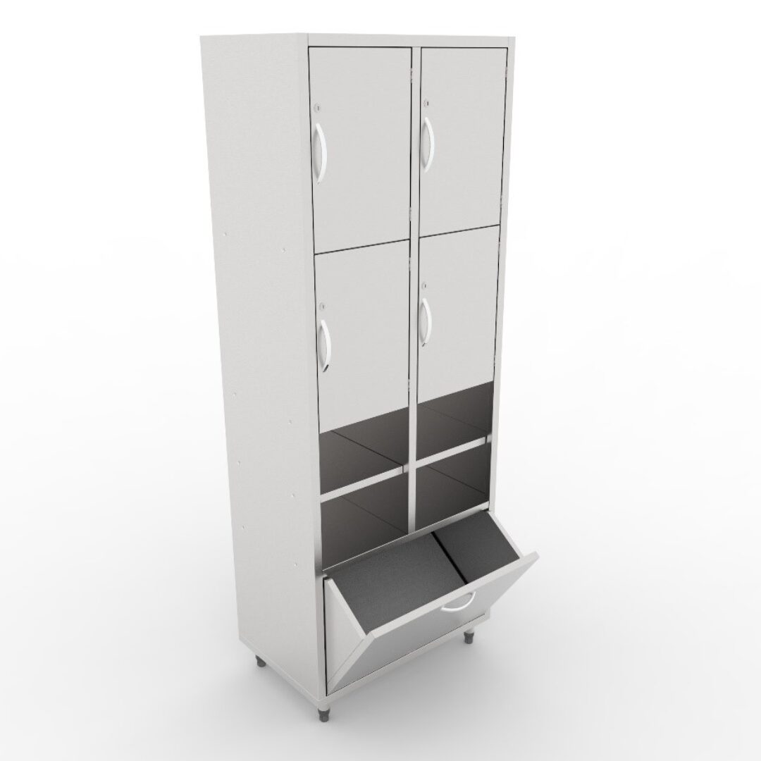 Armário De Inox Para Vestiário Com Descarte De Usados